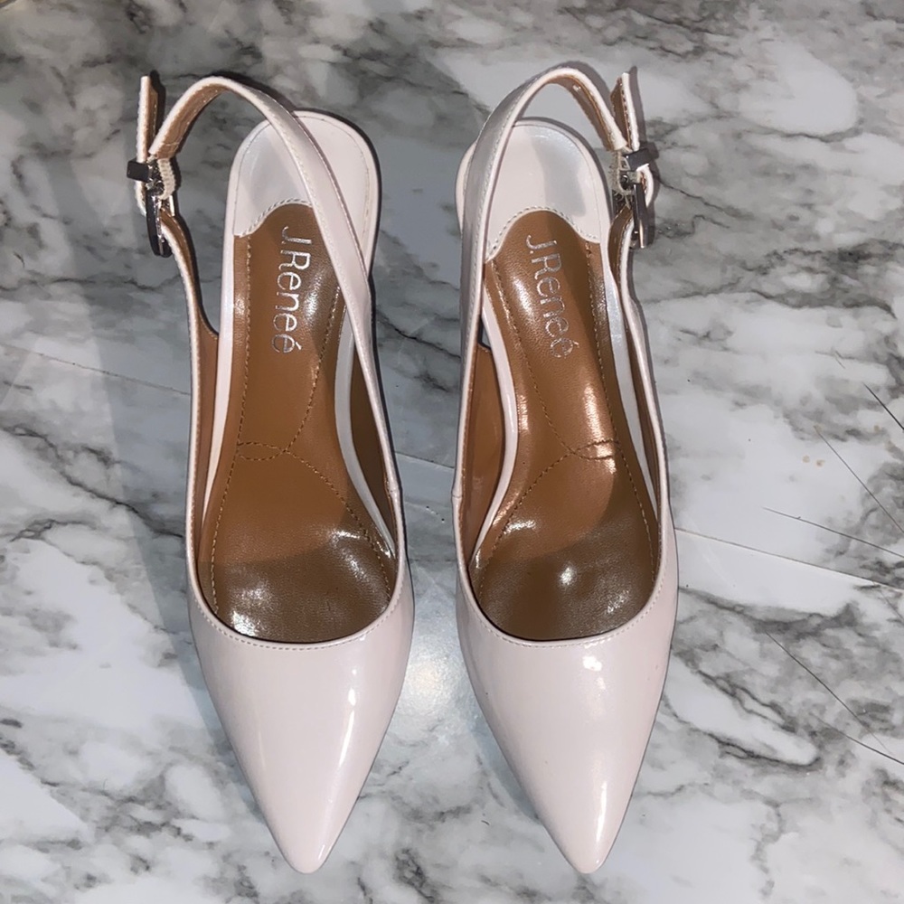 J.Renee white slingback pumps